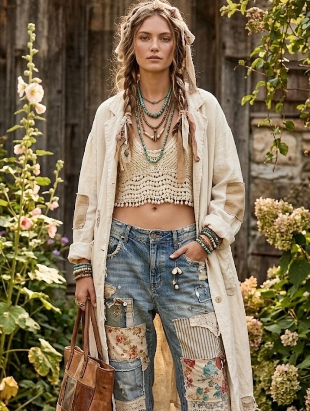 Rebellion 100% Cotton Boho Crochet Crop Top Size M